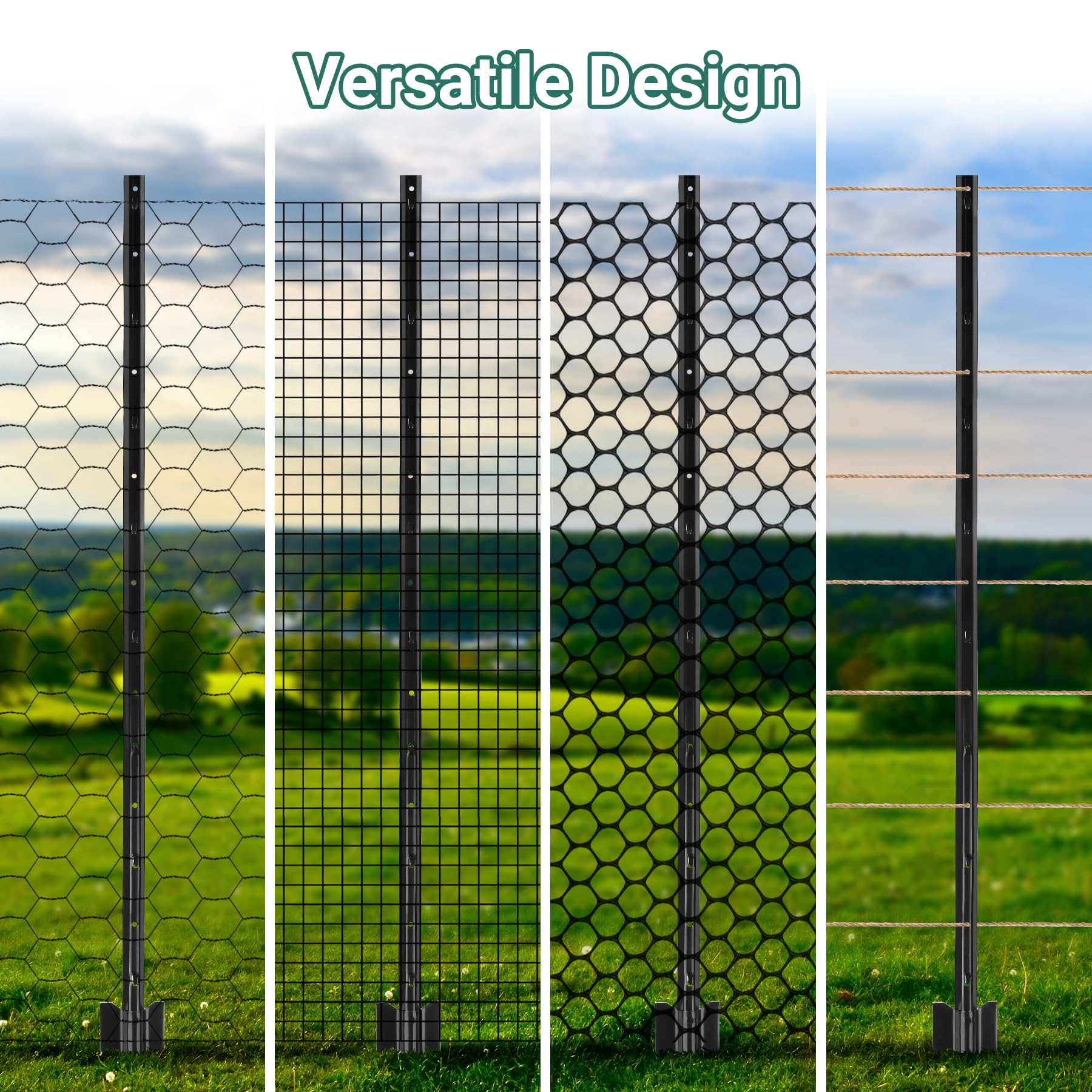 Toriexon powder-coated steel post resists rust in outdoor settings