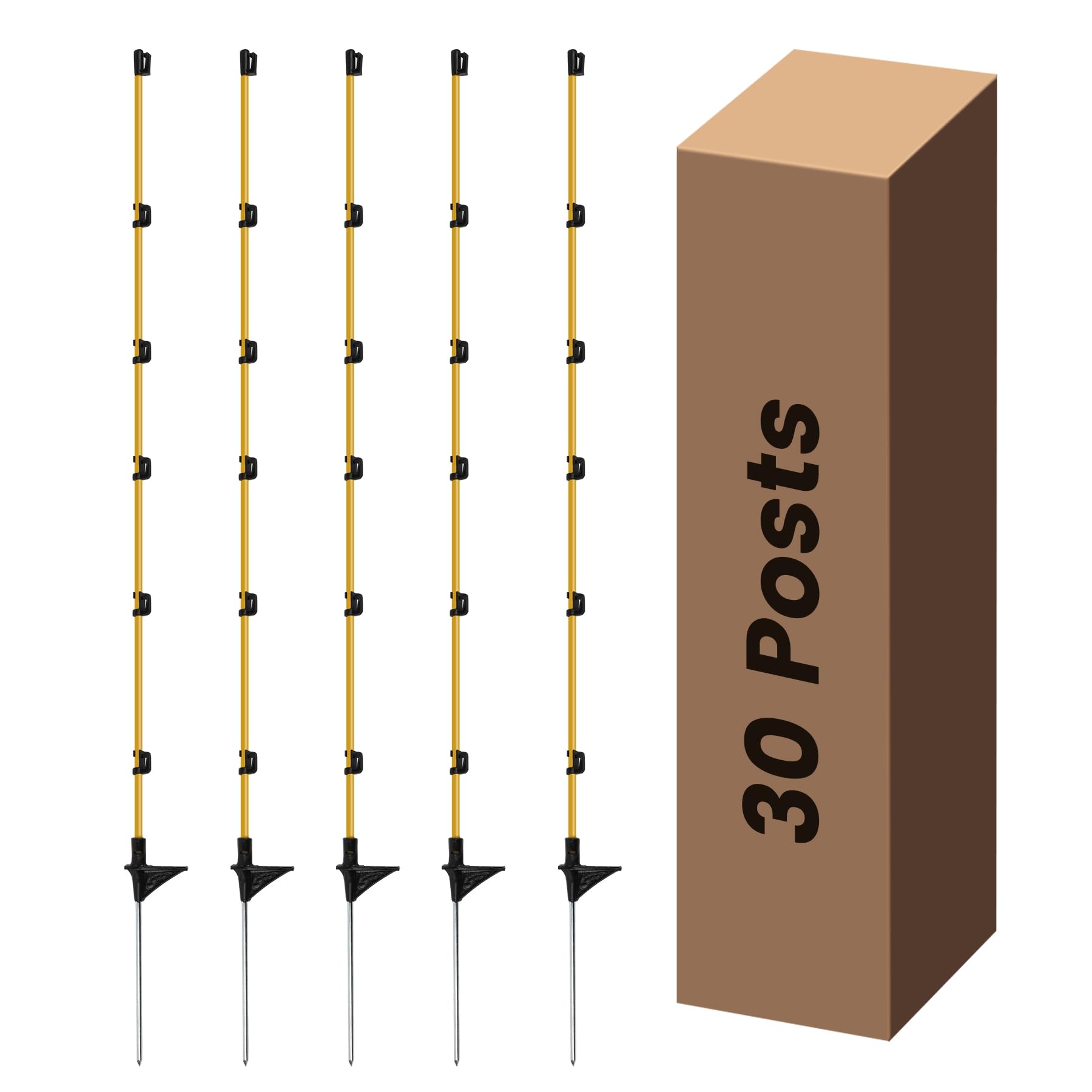 Toriexon Step-In posts, 3/8 in diameter, quick ground installation for portable fencing.