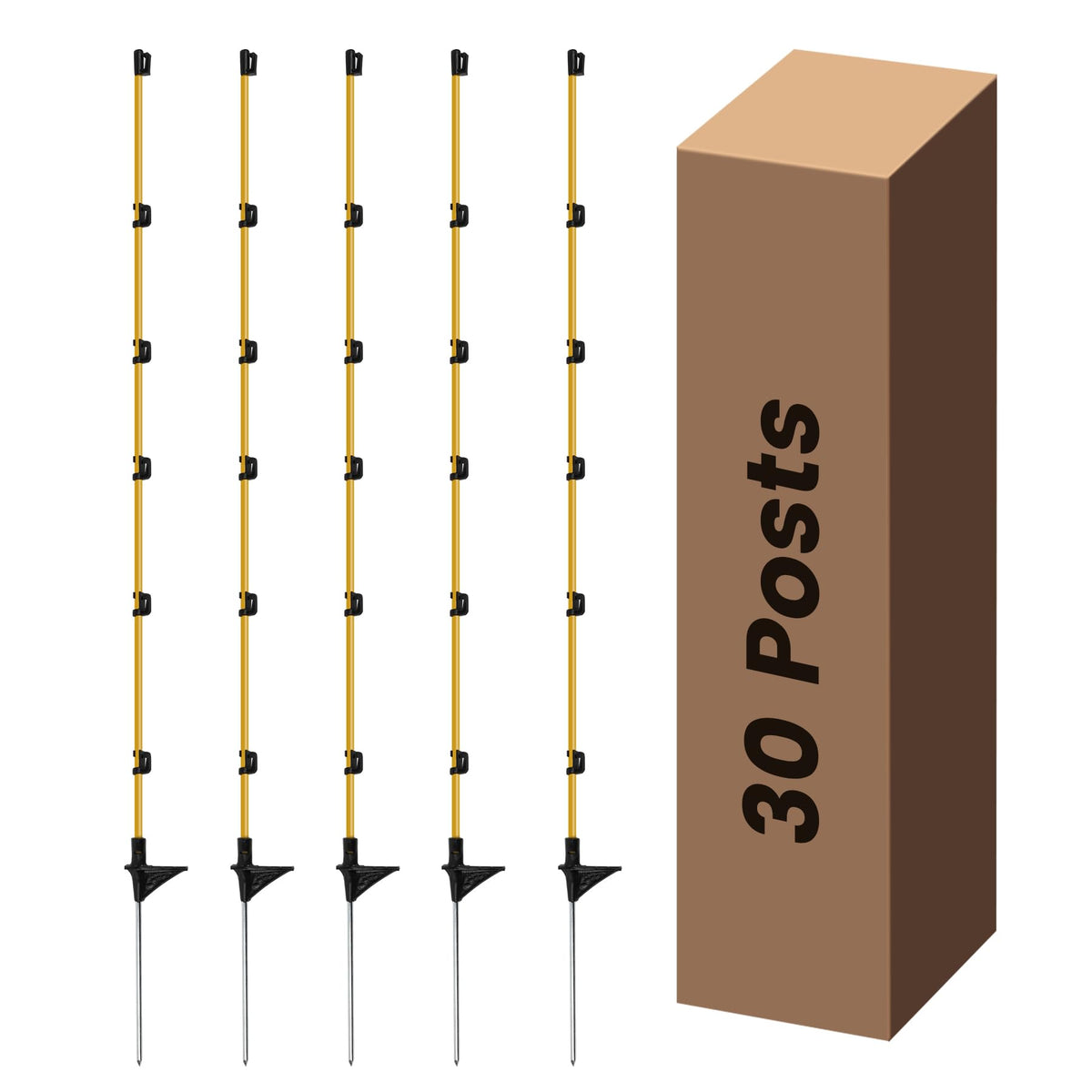 Toriexon Step-In posts, 3/8 in diameter, quick ground installation for portable fencing.