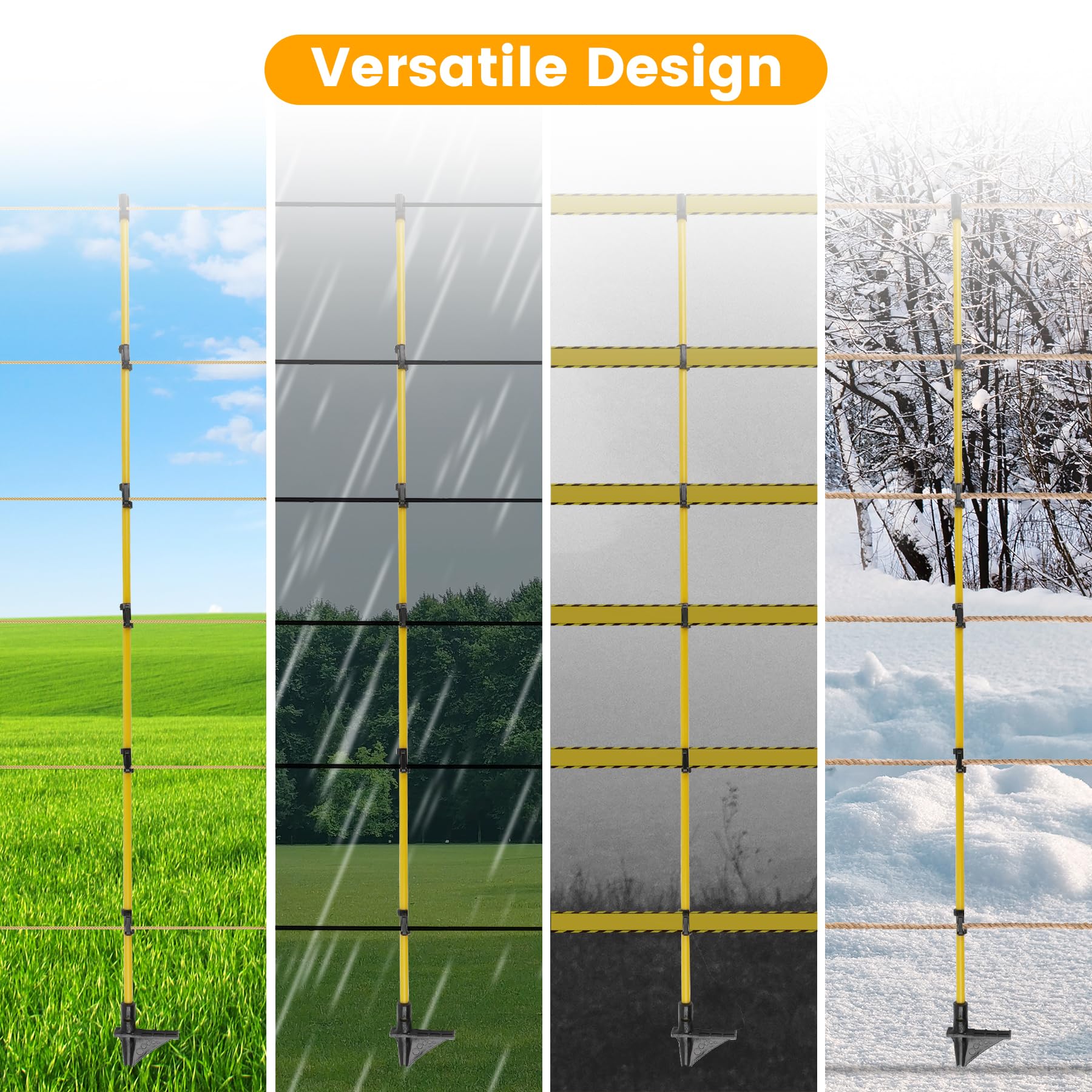 Toriexon Step-In posts provide secure, sag-free fencing with built-in clips.