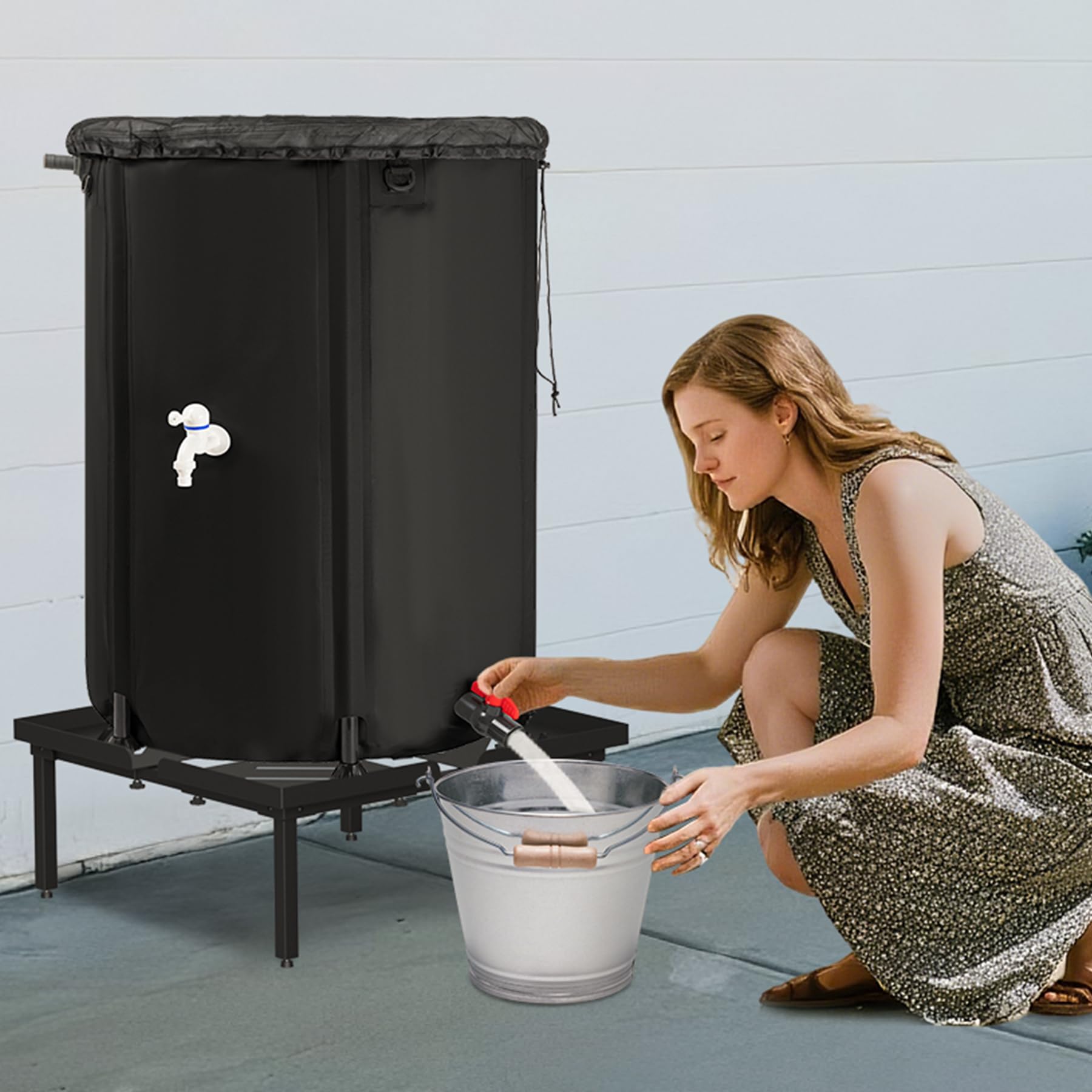 Toriexon sturdy-rain-barrel-stand ideal for garden and patio use.