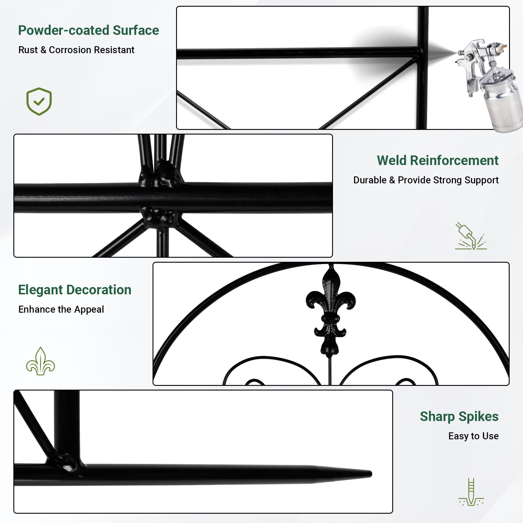 Toriexon tall garden trellis installation with enduring metal frame.