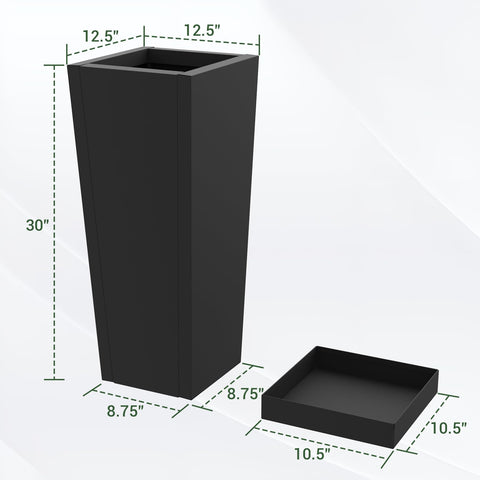 Toriexon tall planters with removable insert shelf enables mid-height plant access