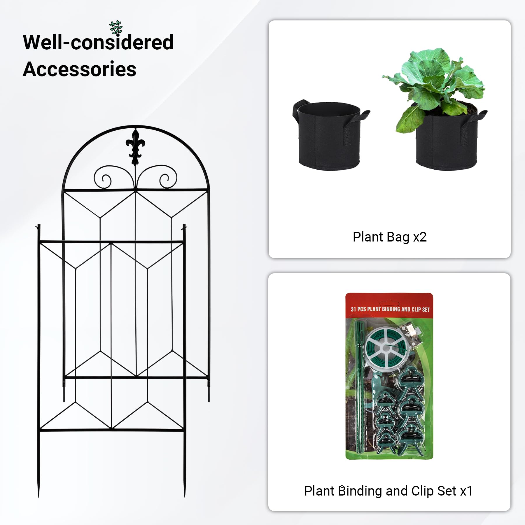 Toriexon trellis vertical garden with multiple vines.