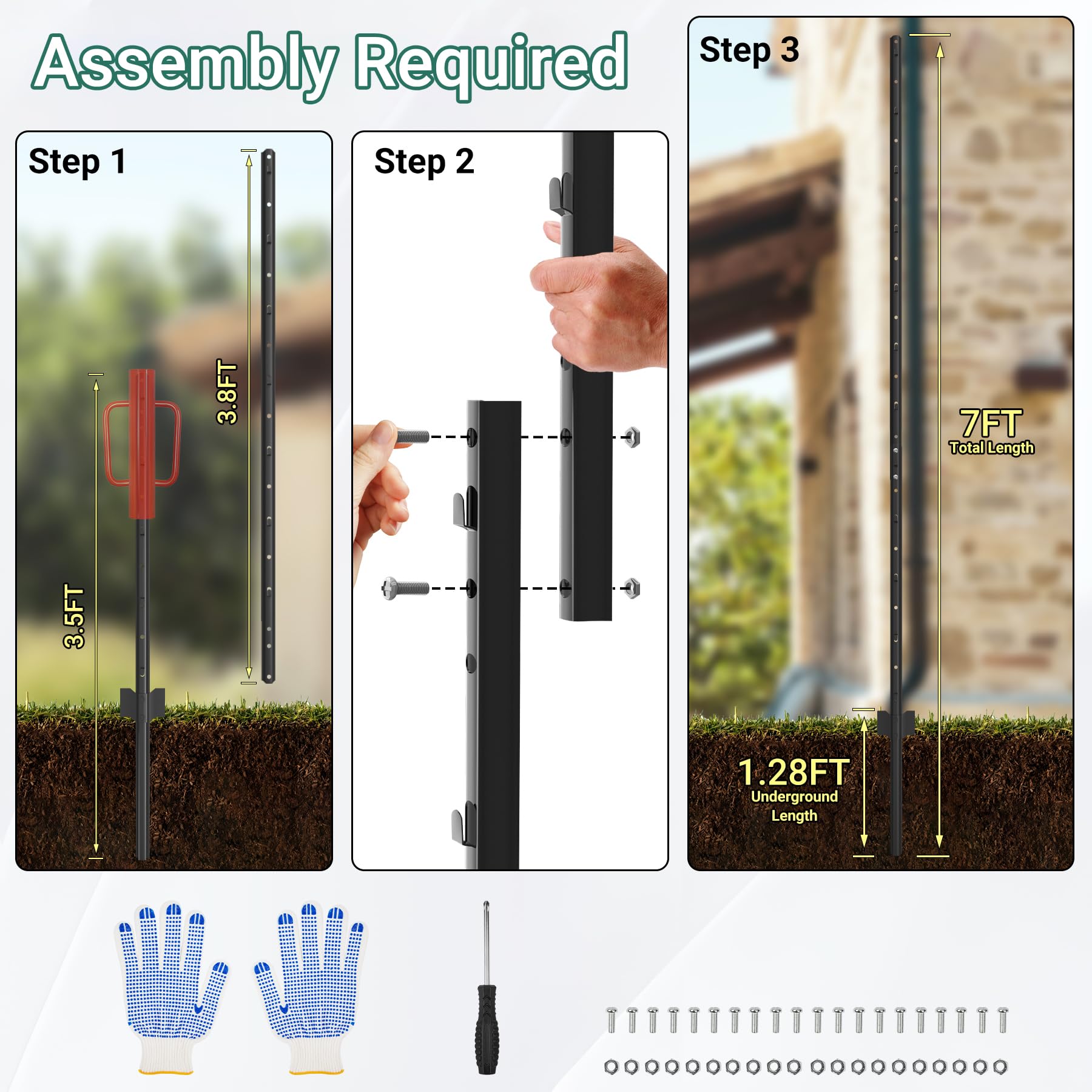 Toriexon U-post adjustable tabs enable secure fence attachment