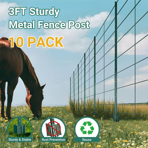 Toriexon U-post with adjustable tabs secures fencing easily.