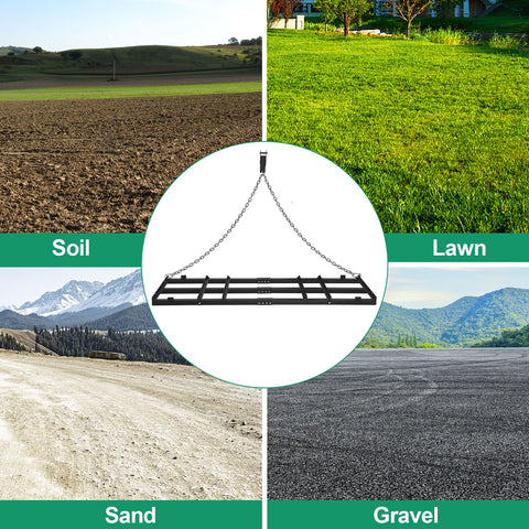 Toriexon versatile grader for gravel, sand, soil, and grass leveling