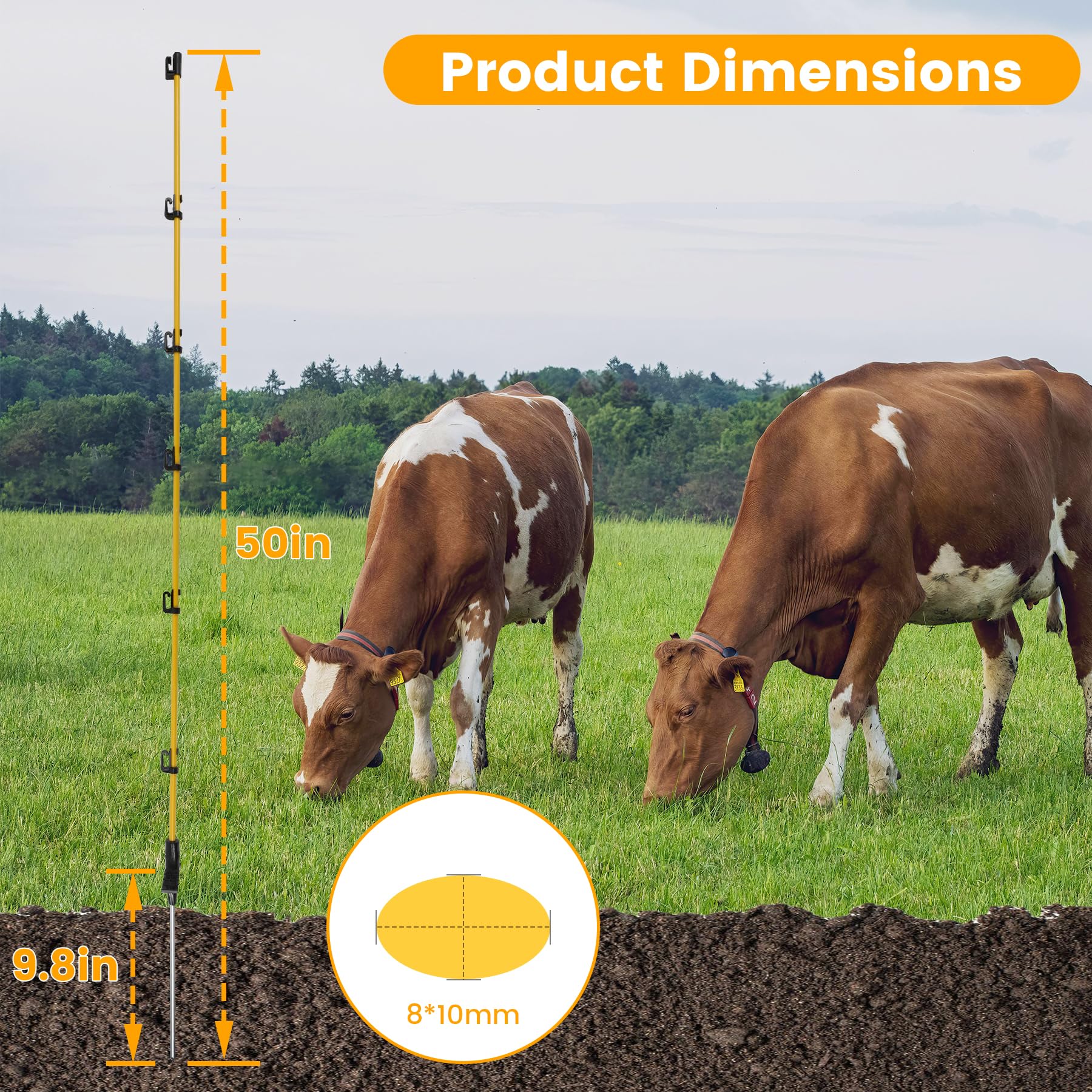 Toriexon weather-resistant fiberglass post withstands sun and rain for lasting fencing