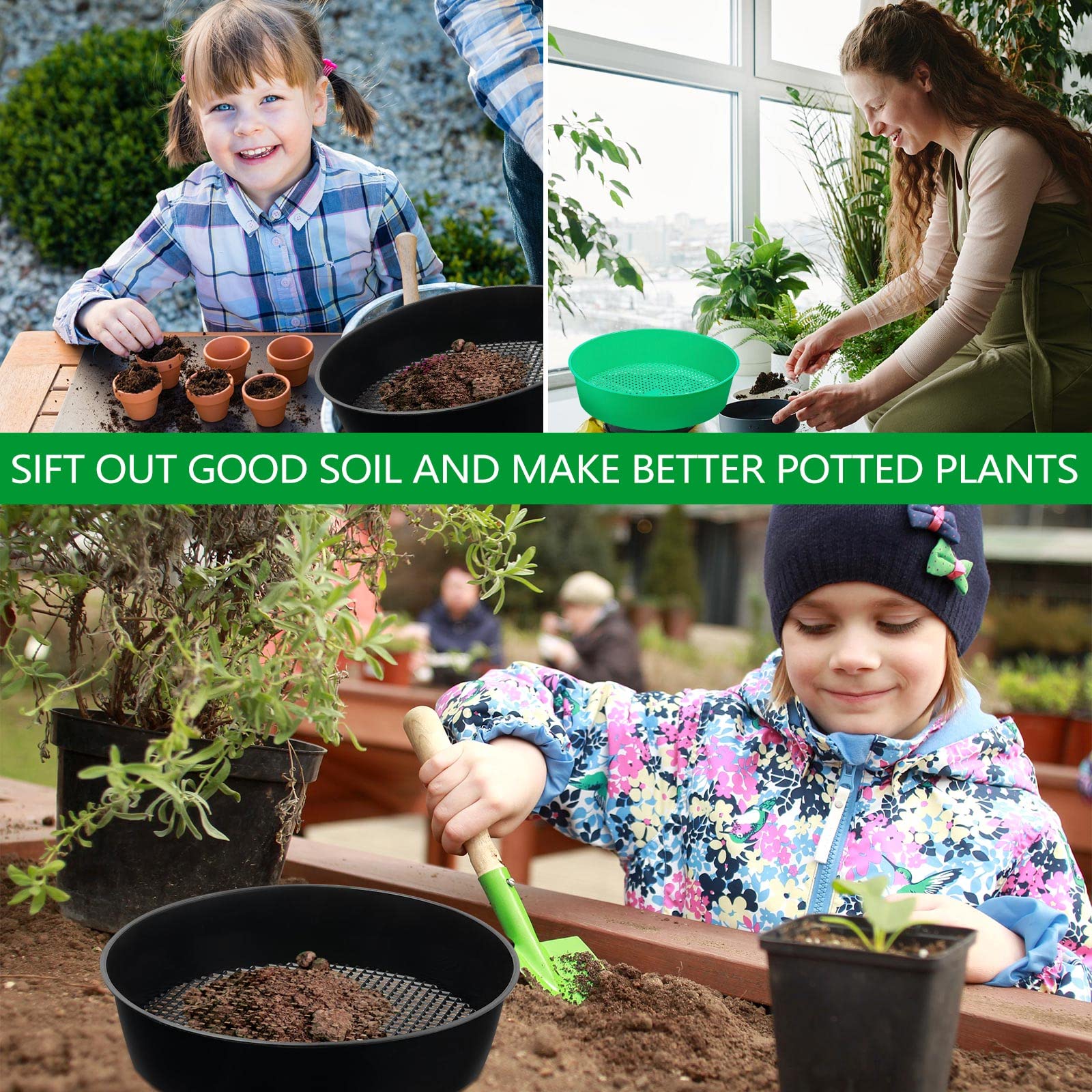 Torinalital easy-clean design, maintenance and quick rinse for garden sifters.