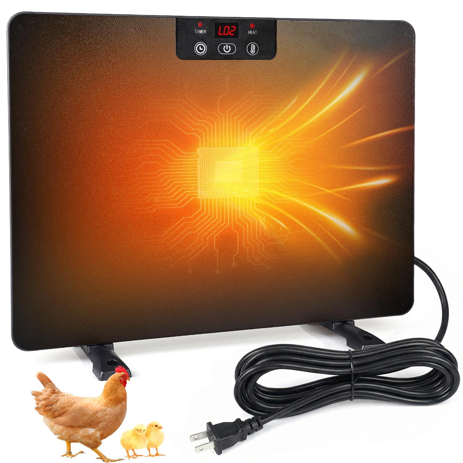 Torlaist coop heater ground plate warming a small brooder area for chicks