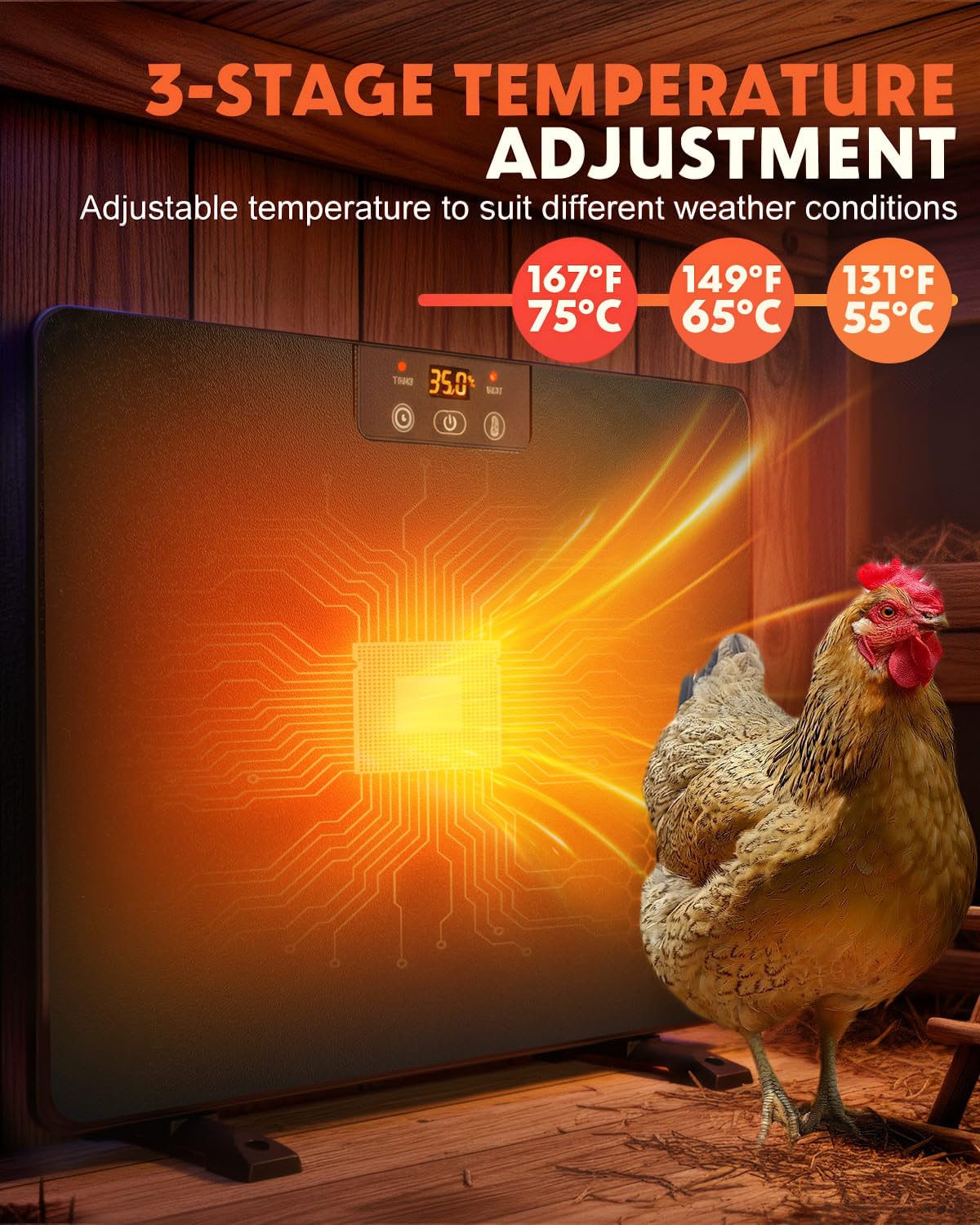 Torlaist coop heater wall mount for space-saving warmth