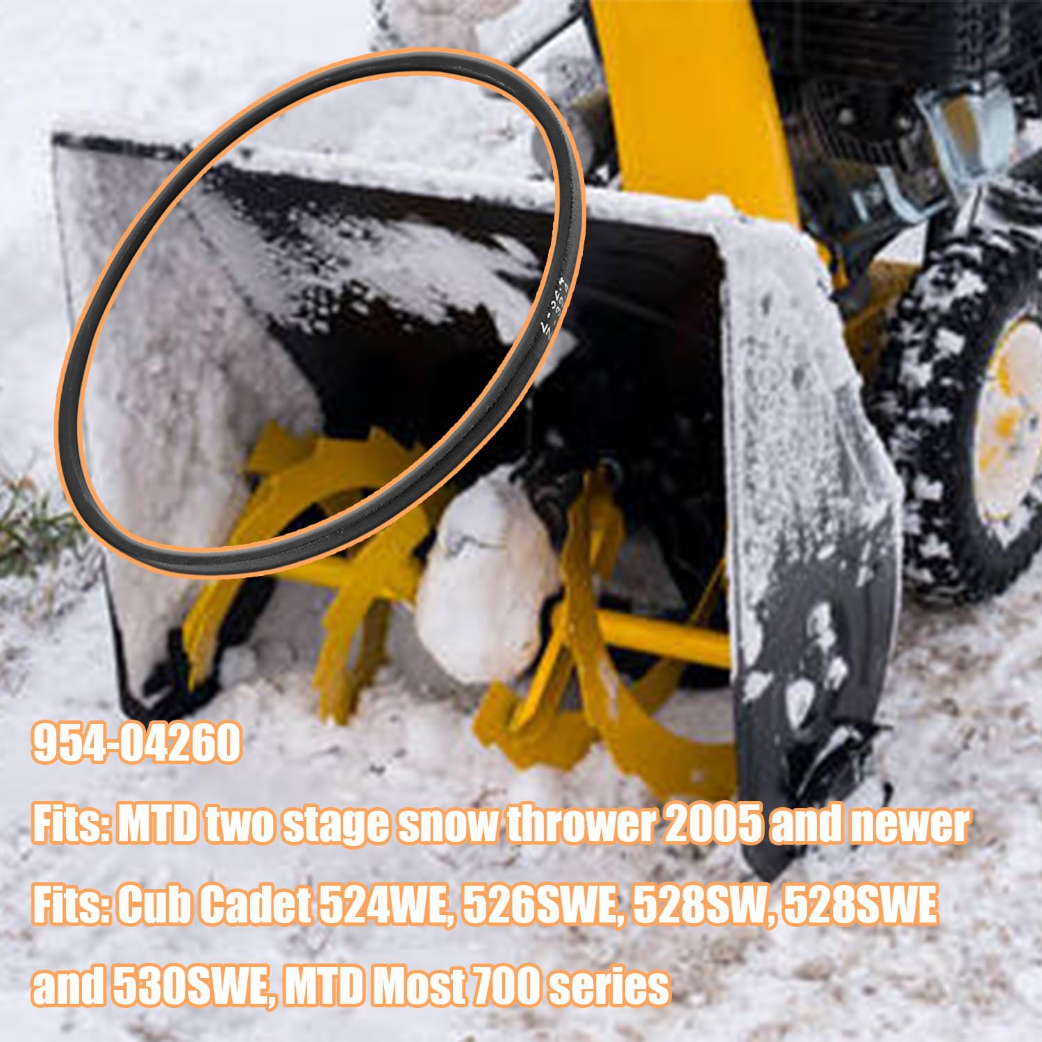 Tormurbutl belt compatible with 2005+ two-stage snow throwers.