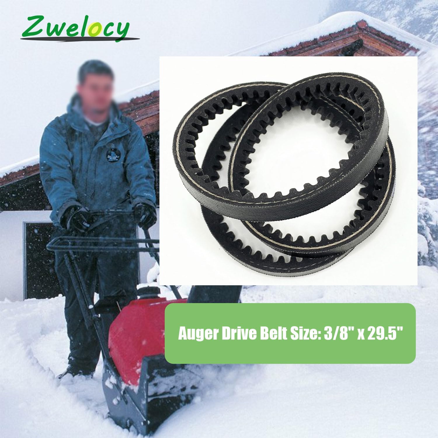 Toro 37-9080 cogged belt shown for durable snowblower use.