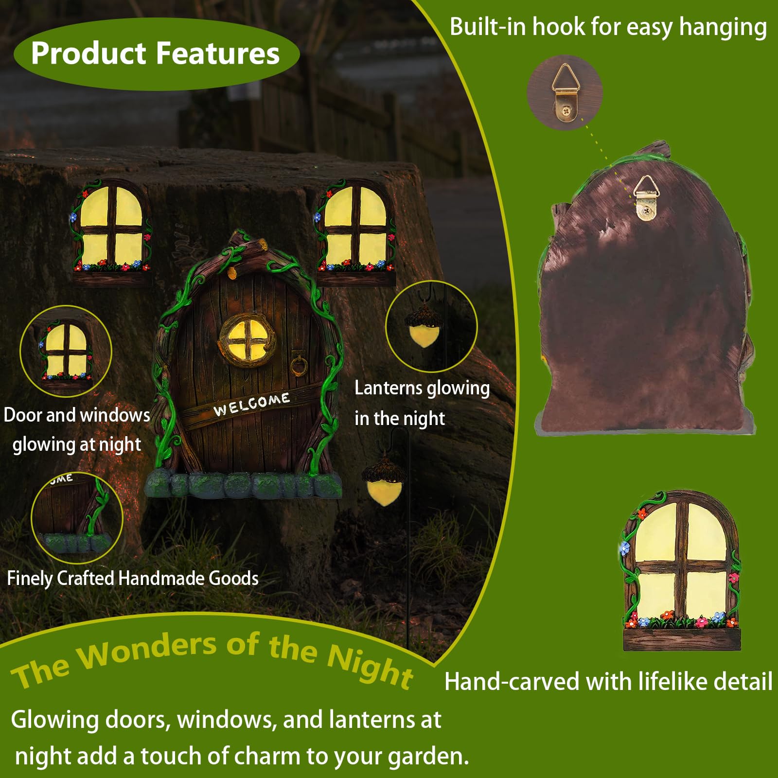 Toromiu fairy lantern glow enhances nighttime garden scene with warm illumination.