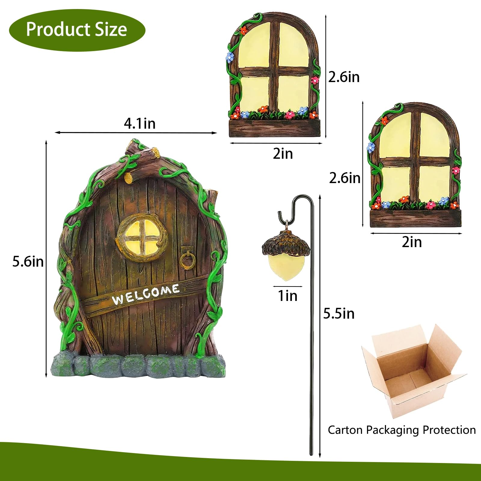 Toromiu fairy window glow-left shines at night, adding magical charm to outdoor decor.