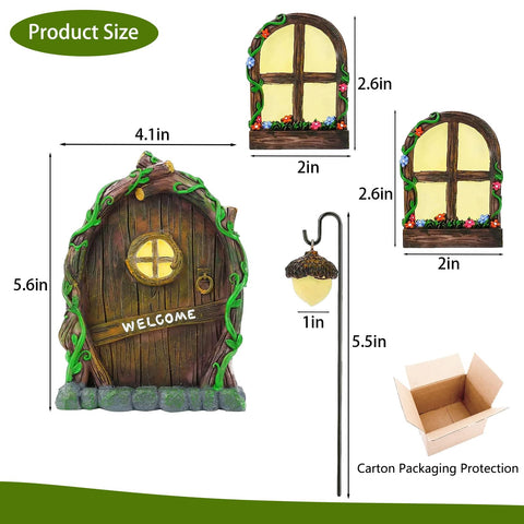Toromiu fairy window glow-left shines at night, adding magical charm to outdoor decor.