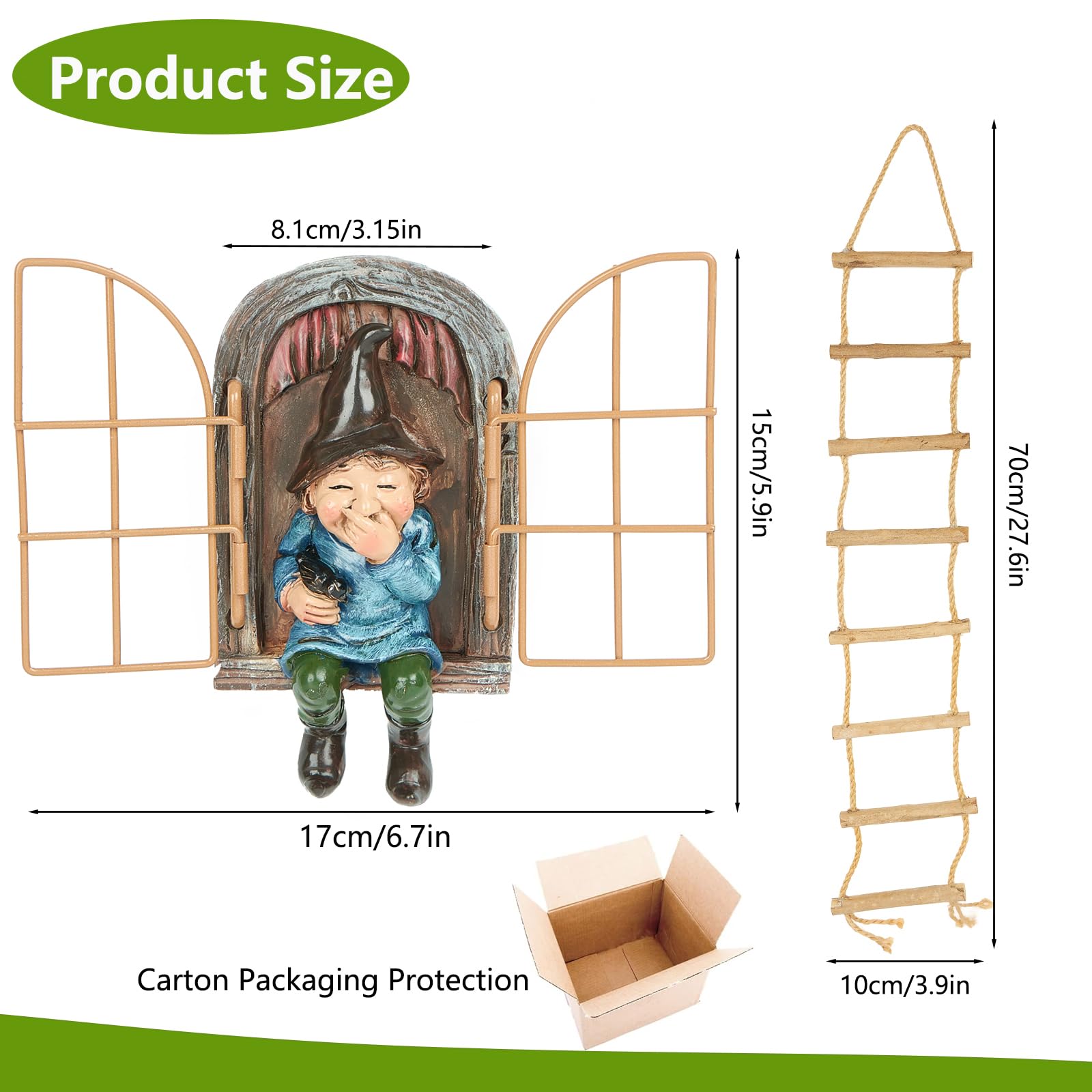 Toromiu resin garden gnome statue for durable outdoor decor