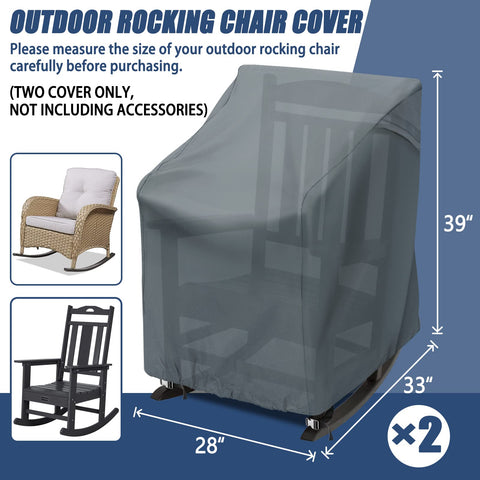 TORUTA rocking chair cover with secure snap and drawstring for a snug fit