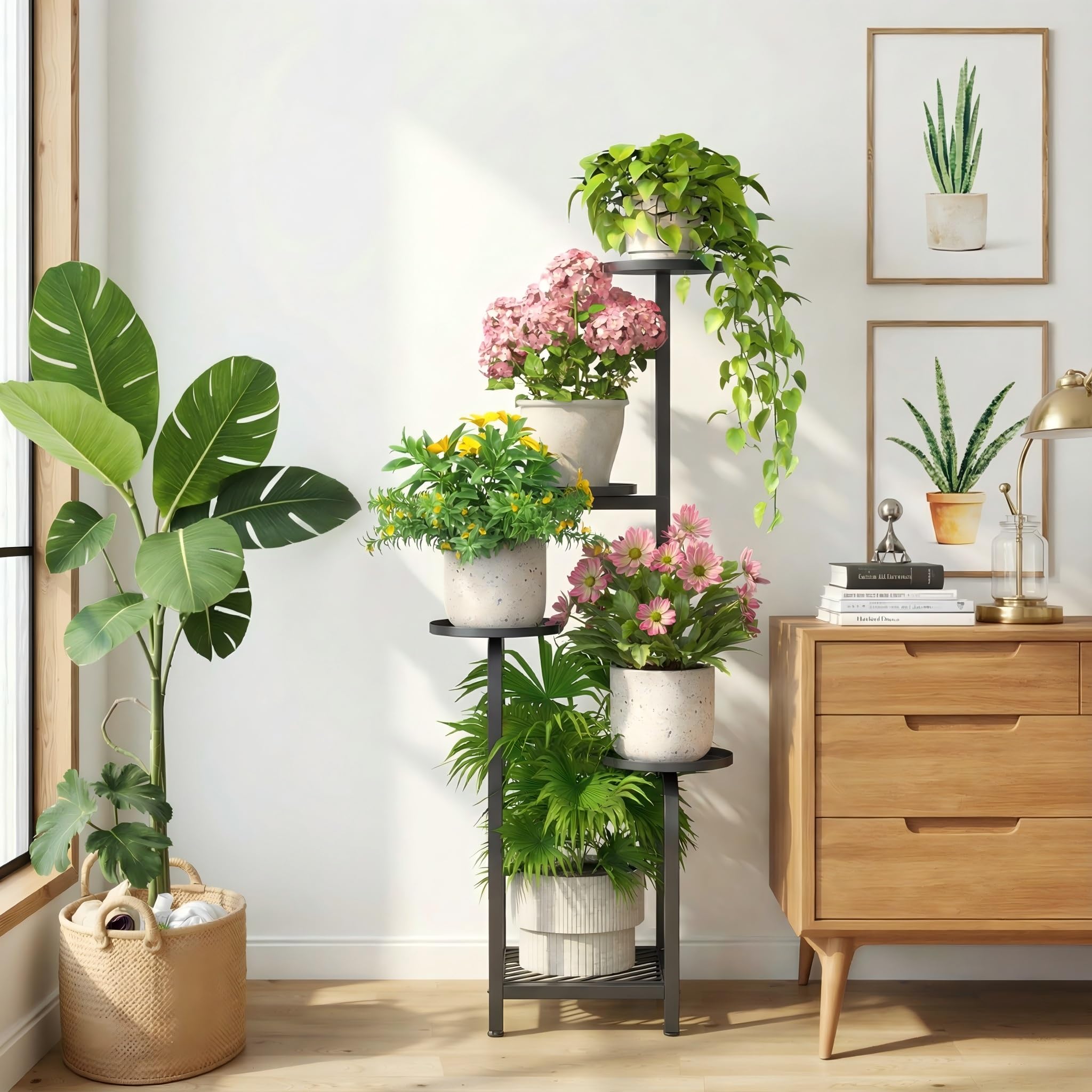 TOSKING 5-tier plant stand sun exposure layout for thriving greenery