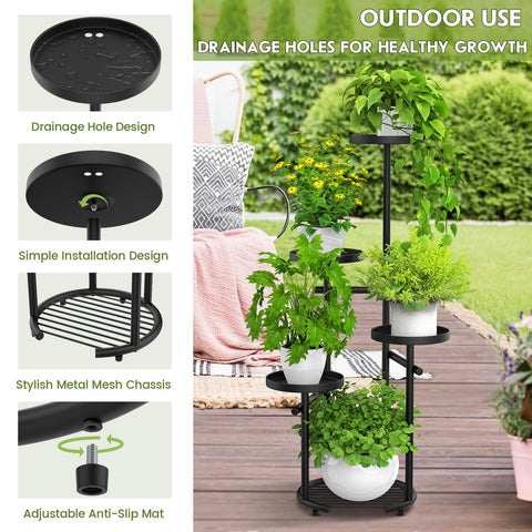 TOSKING elegant tiered plant stand adds a stylish focal point in any room