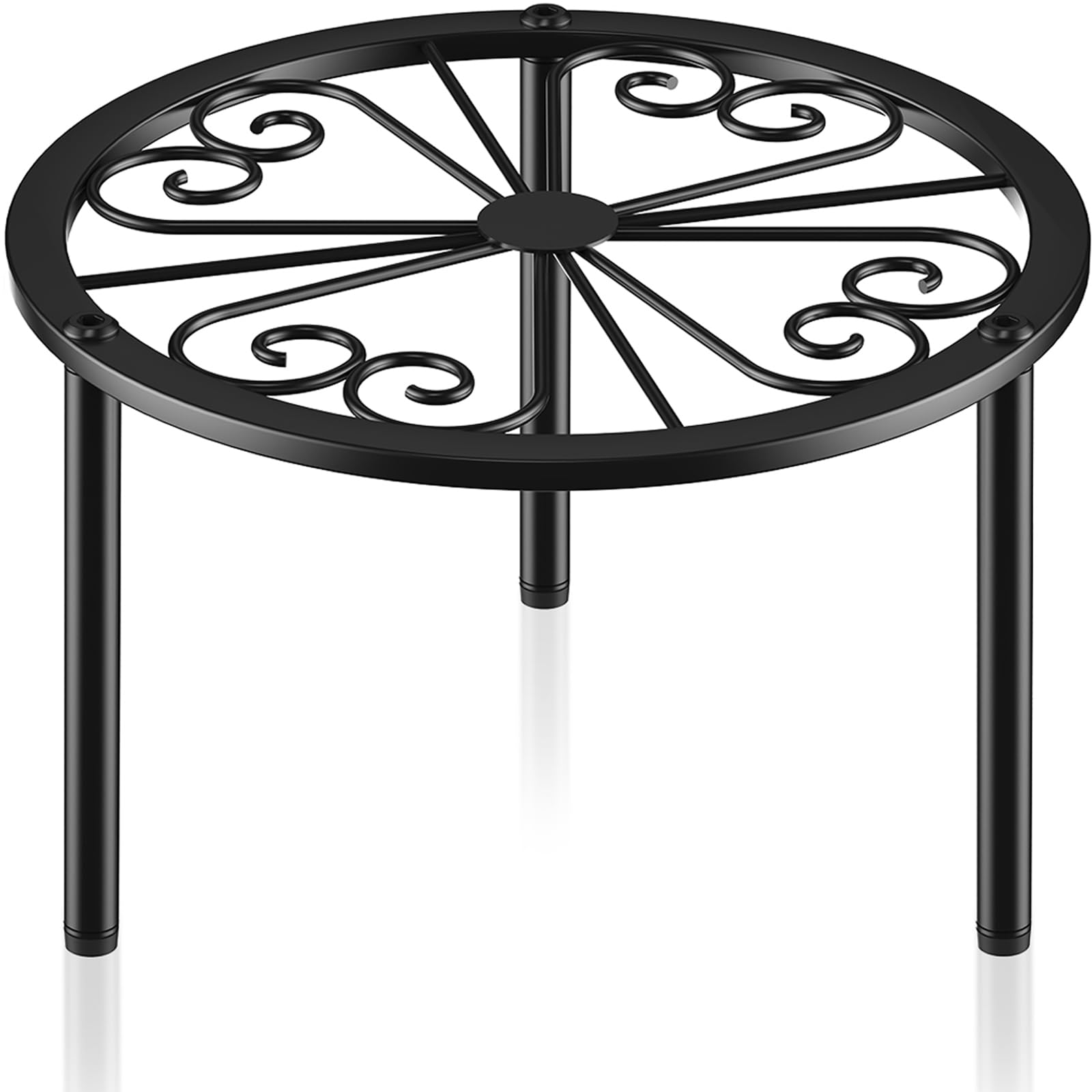 TOSKING heavy-duty plant stand with round tray supports up to 60 lbs on windowsills.