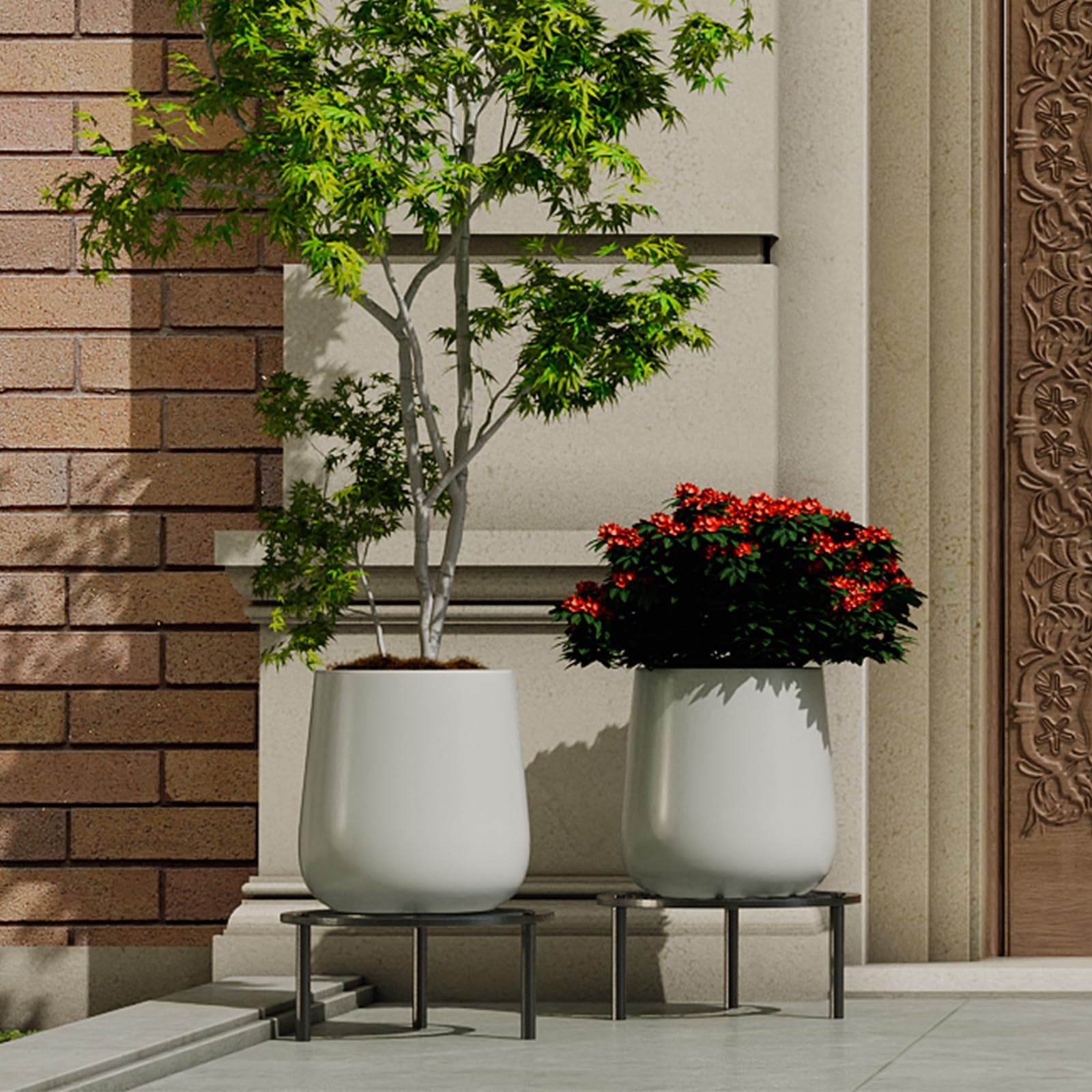 TOSKING indoor/outdoor plant stand suits balconies, patios, and kitchens