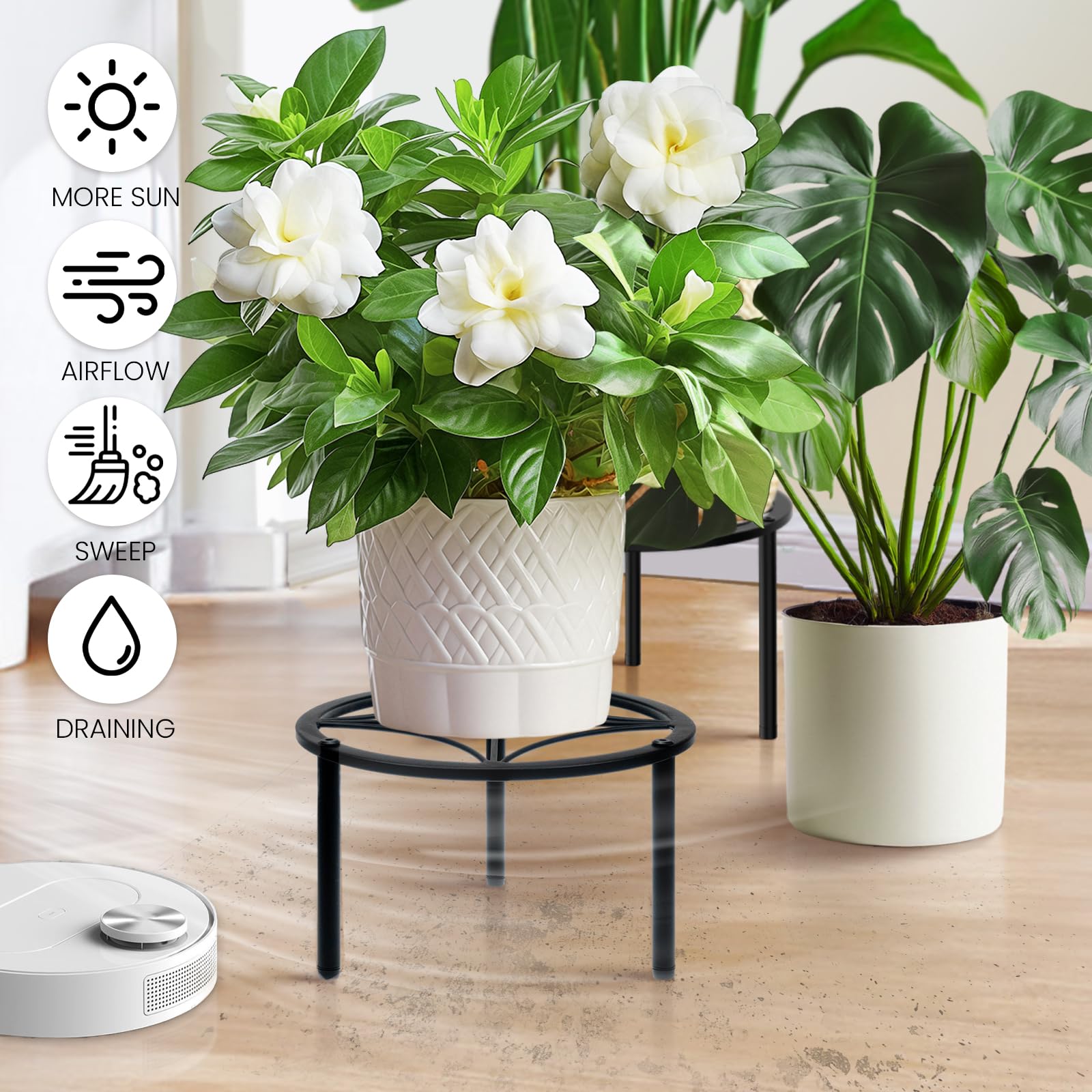 TOSKING compact height saves floor space on windowsills.