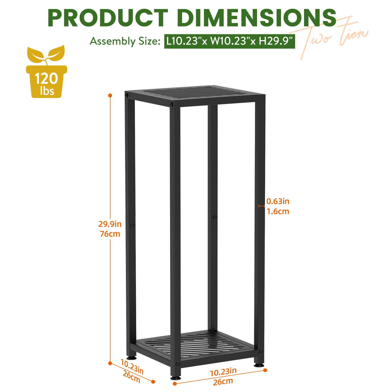 TOSKING tall plant stand corner setup in living room for décor and storage.