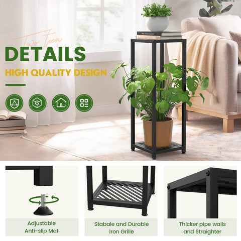 TOSKING tall plant stand sunlight-friendly open-grid shelves promote healthy growth.