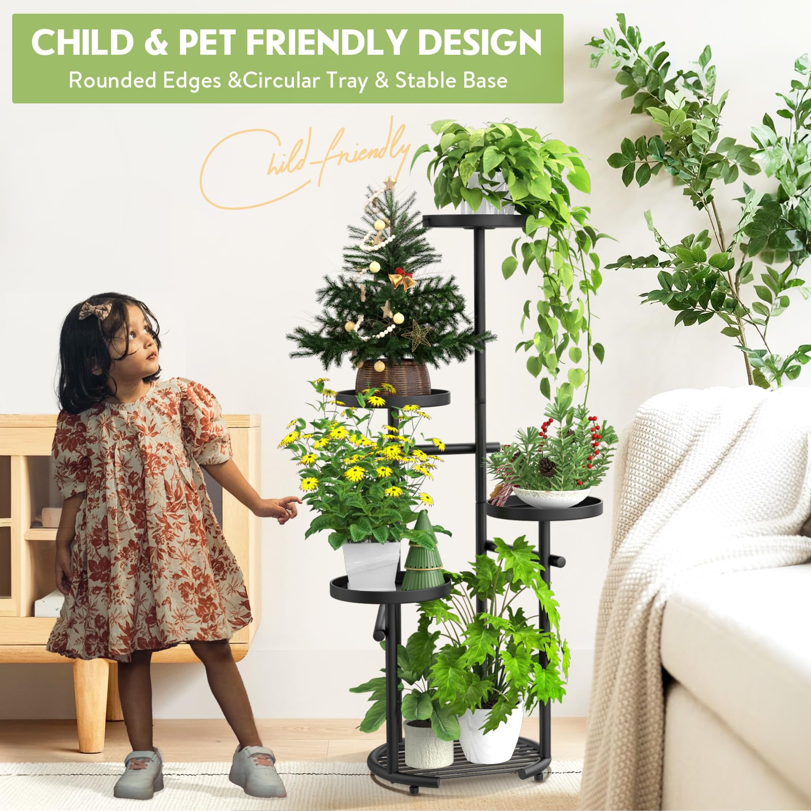 TOSKING plant stand with waterproof coating resists rust and moisture
