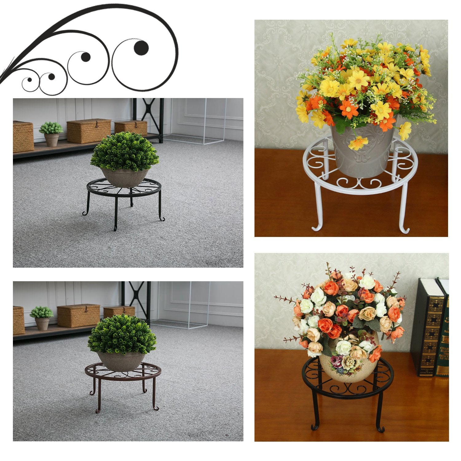 Tosnail white stand great for pumpkins or dispensers on floors.