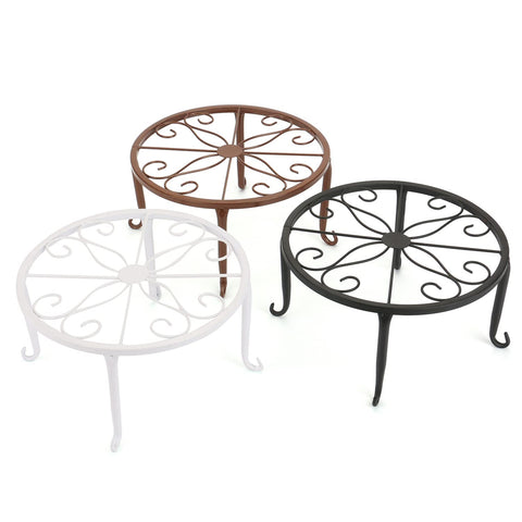 Tosnail flower-pattern white stand top elevates plants with decorative support.