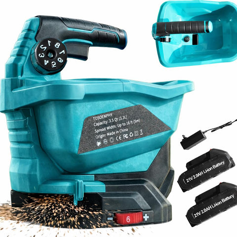 TOSOENPHY fertilizer spreader hopper full for even lawn coverage