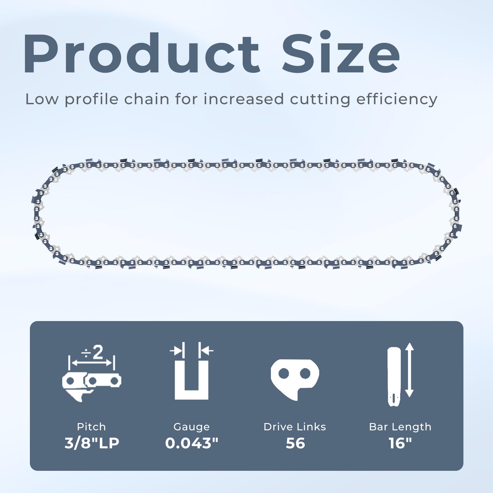 TOSRWGLL three-pack chain shown for easy installation and maintenance.