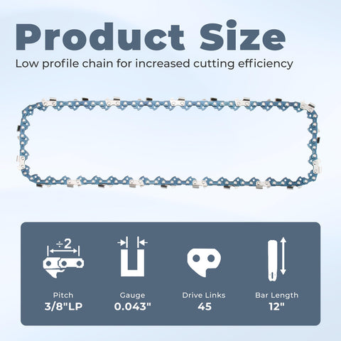 TOSRWGLL 12-inch chain for CMCCS620M1 enables clean, precise cuts.