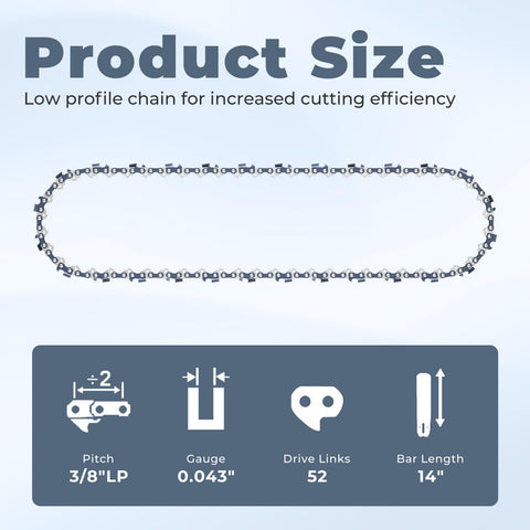 TOSRWGLL installation-ready 14-inch replacement chain for quick setup.