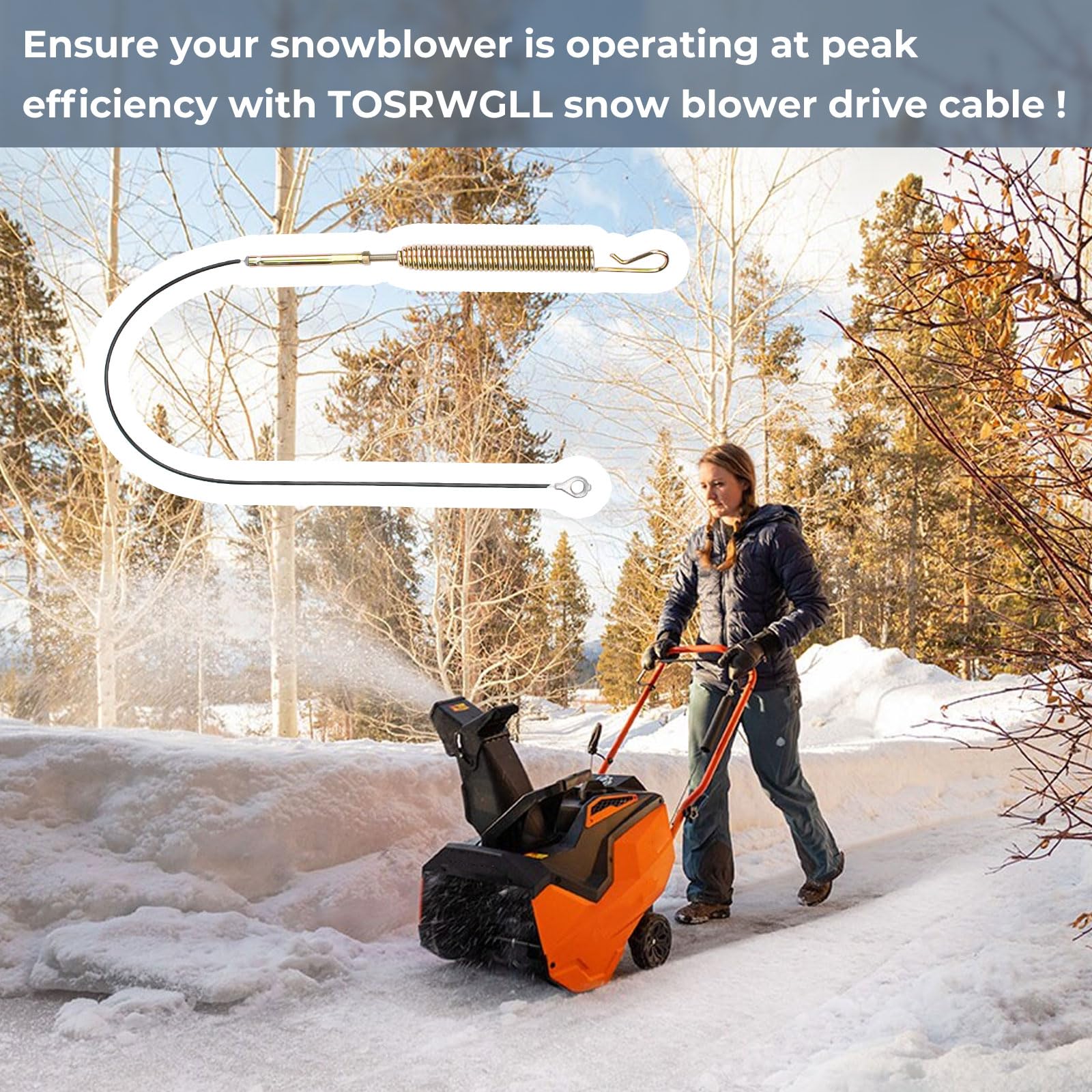 TOSRWGLL ergonomic snow blower cable enhances smooth operation.