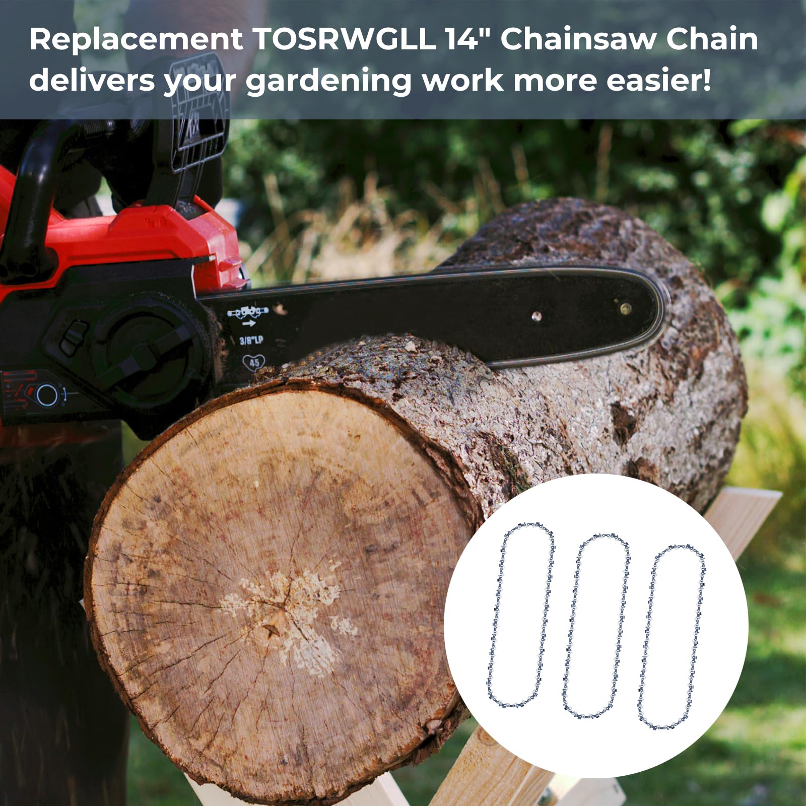 TOSRWGLL Three-pack chain kit provides ready replacements for ongoing projects.