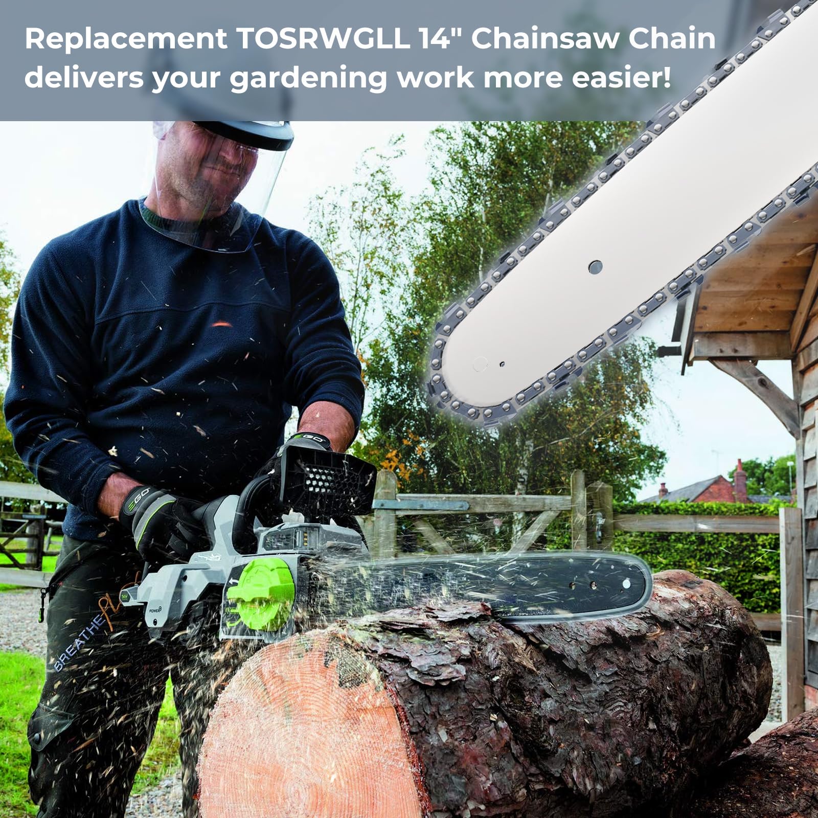 TOSRWGLL universal-fit chain compatible with Makita, Worx, Kobalt, Ryobi.