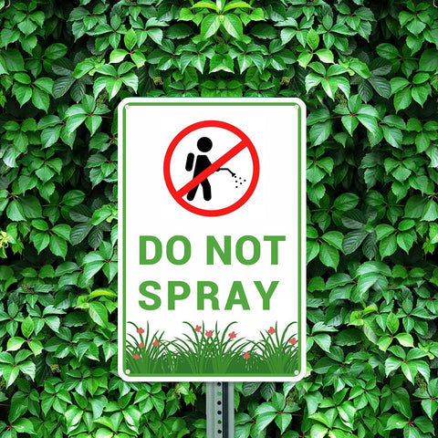 Tostmrks Do Not Spray sign metal body, rustproof durability for exteriors