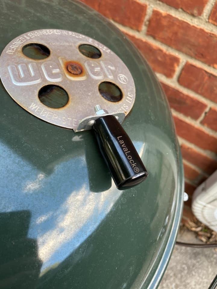 Total Control easy installation damper handle on Weber Smokey Mountain requires only a drill bit