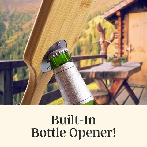 Totally Bamboo Grill Scraper works on charcoal and gas grills.
