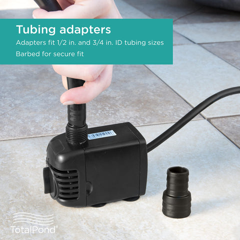 TotalPond 300 GPH fountain pump flow-control knob image highlights adjustable flow.