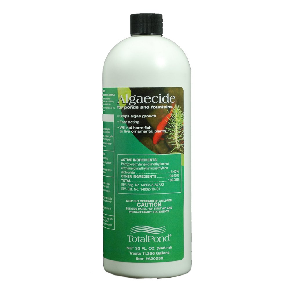 TotalPond A20036 pond algaecide bottle for algae control, safe for fish and plants.