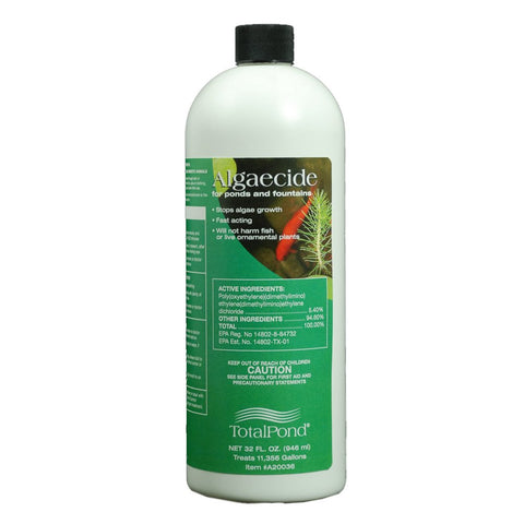 TotalPond A20036 pond algaecide bottle for algae control, safe for fish and plants.