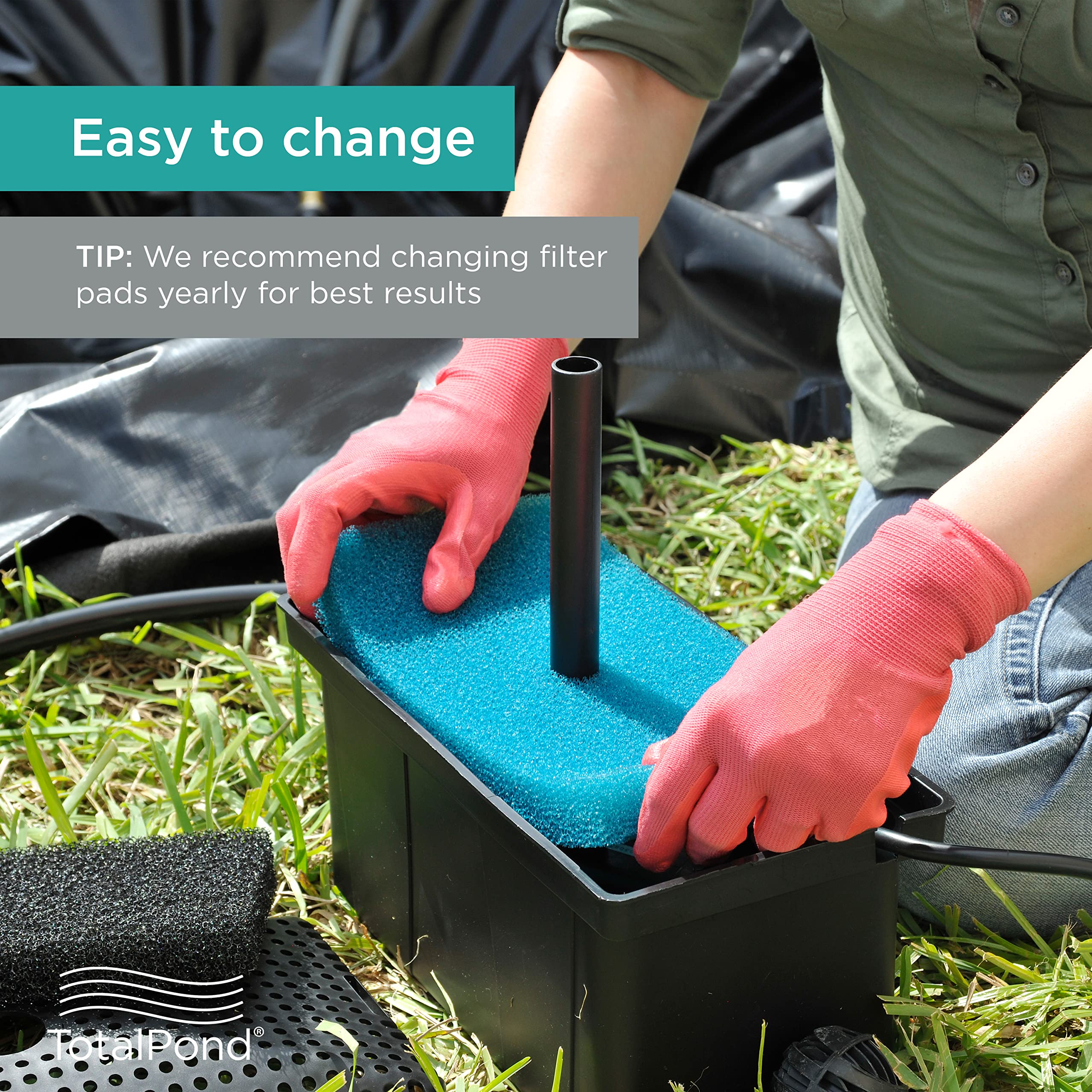 TotalPond filter pads pack shown for easy maintenance