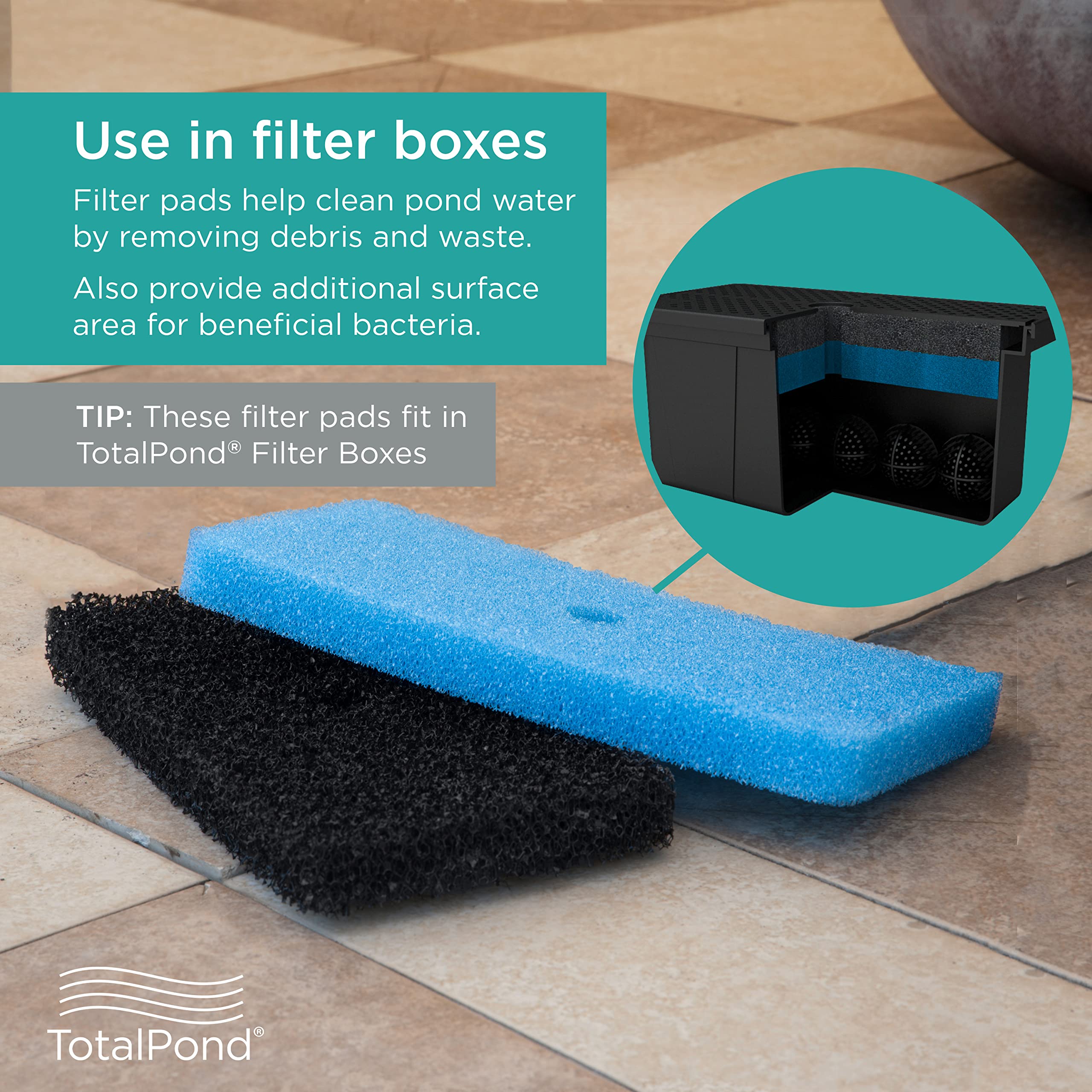 TotalPond complete filter kit with pads in setup for clearer water