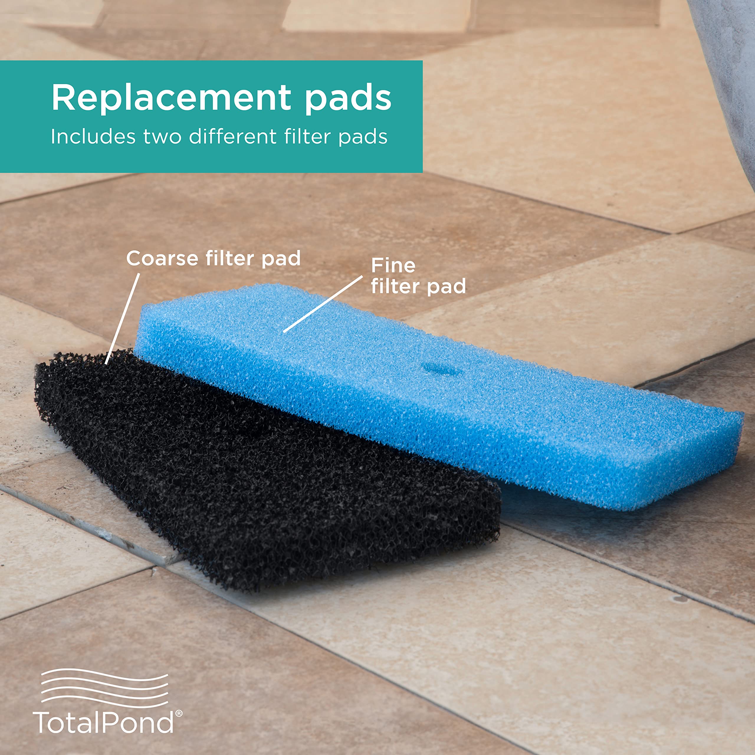 TotalPond replacement pads for complete filter kit with pump, ready for installation