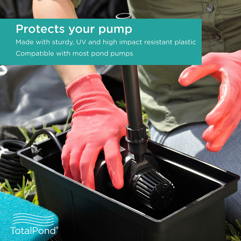 TotalPond Universal Pump Filter Box side assembly showing compact housing.