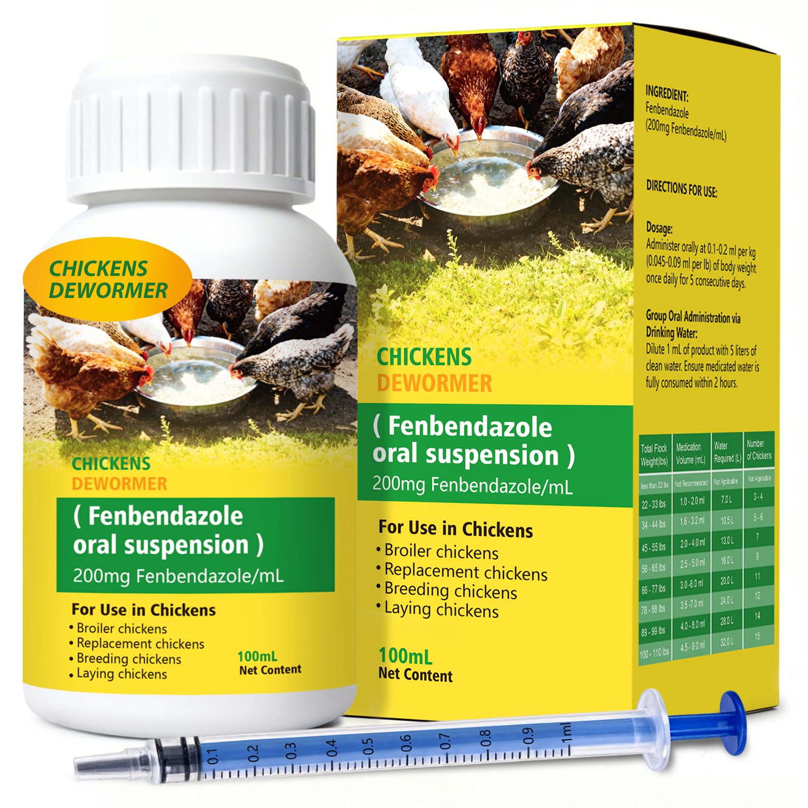 Totoketty Dewormer bottle pour for easy poultry dosing during routine care